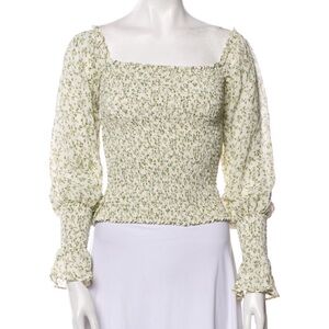 Floral Smocked Green Top